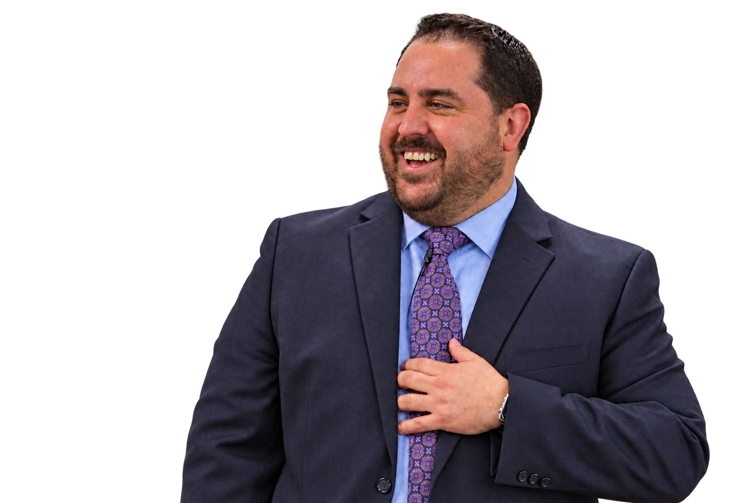 Kyle Estrada smiling while presenting
